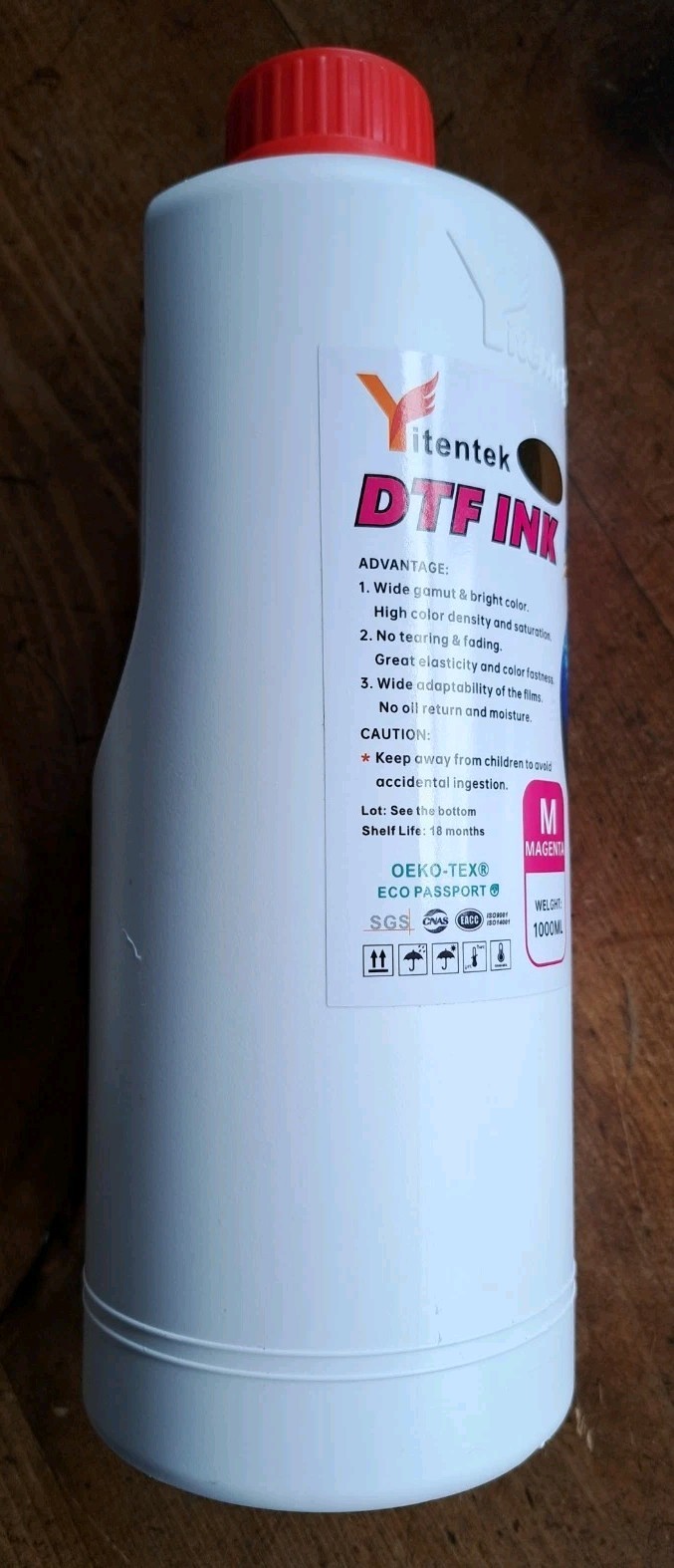 New Yitentek "Magenta" DTF Ink 1000 ML Film Printing Ink Sealed