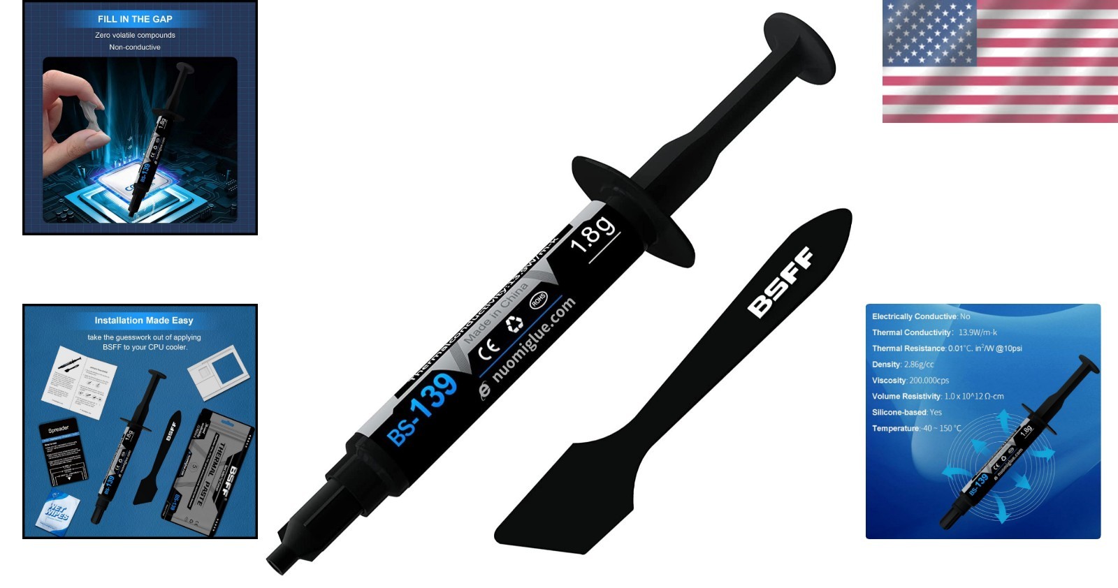 Thermal Paste 1.8g with Toolkit Carbon Based Heat Sink Compound for CPU GPU A...