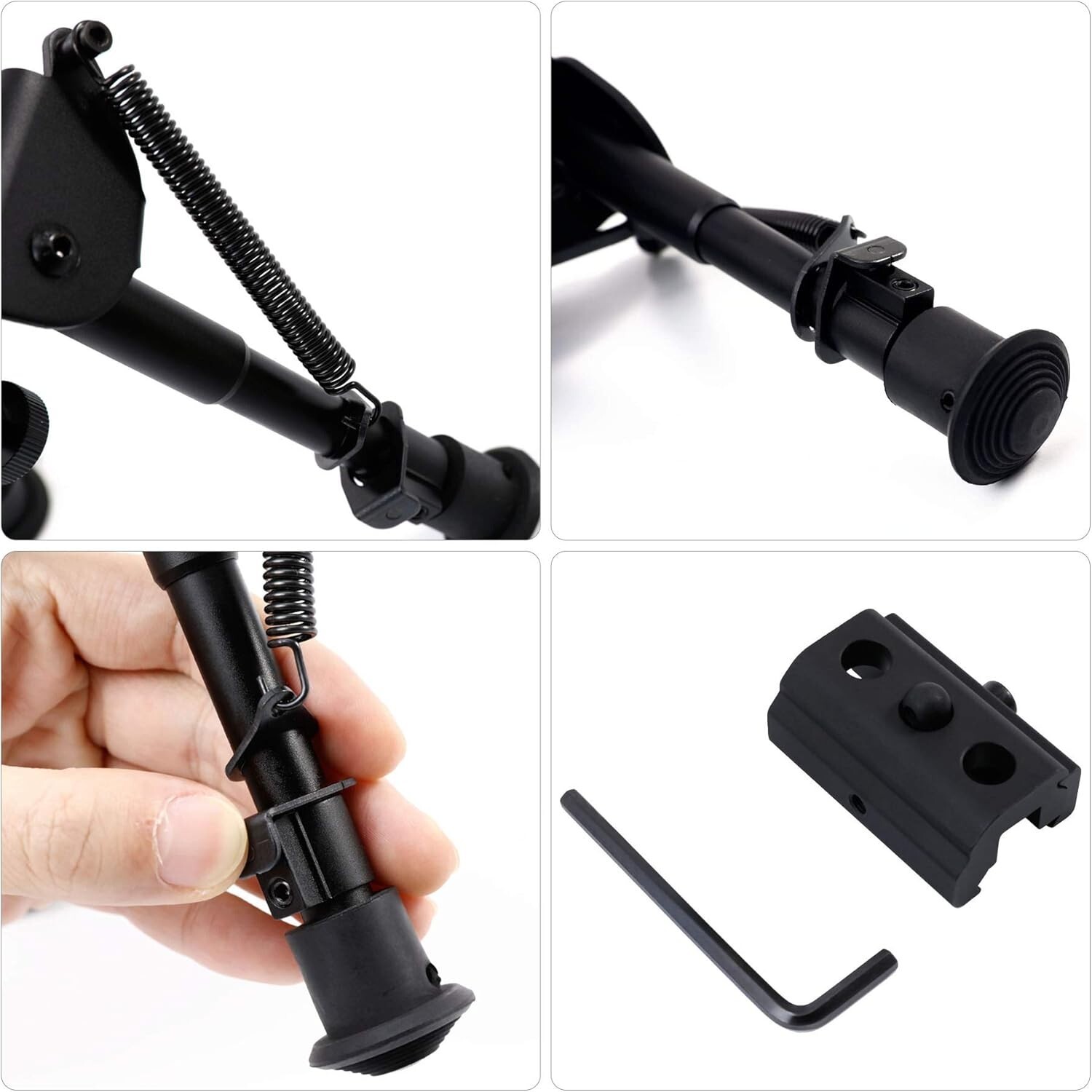 6-9Inch Precision Tactical Rifle Bipod Tactical Spring Return Rail Mount Adapter