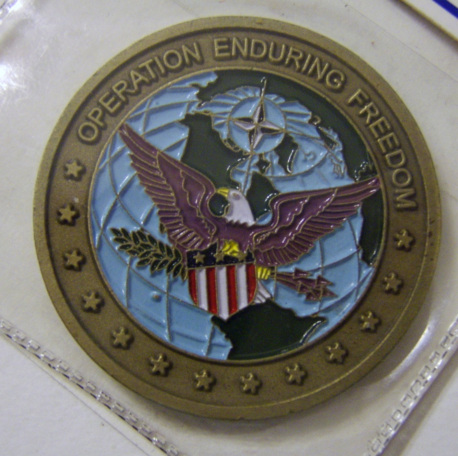 OPERATION ENDURING FREEDOM CHALLENGE COIN U.S. NAVY NEW