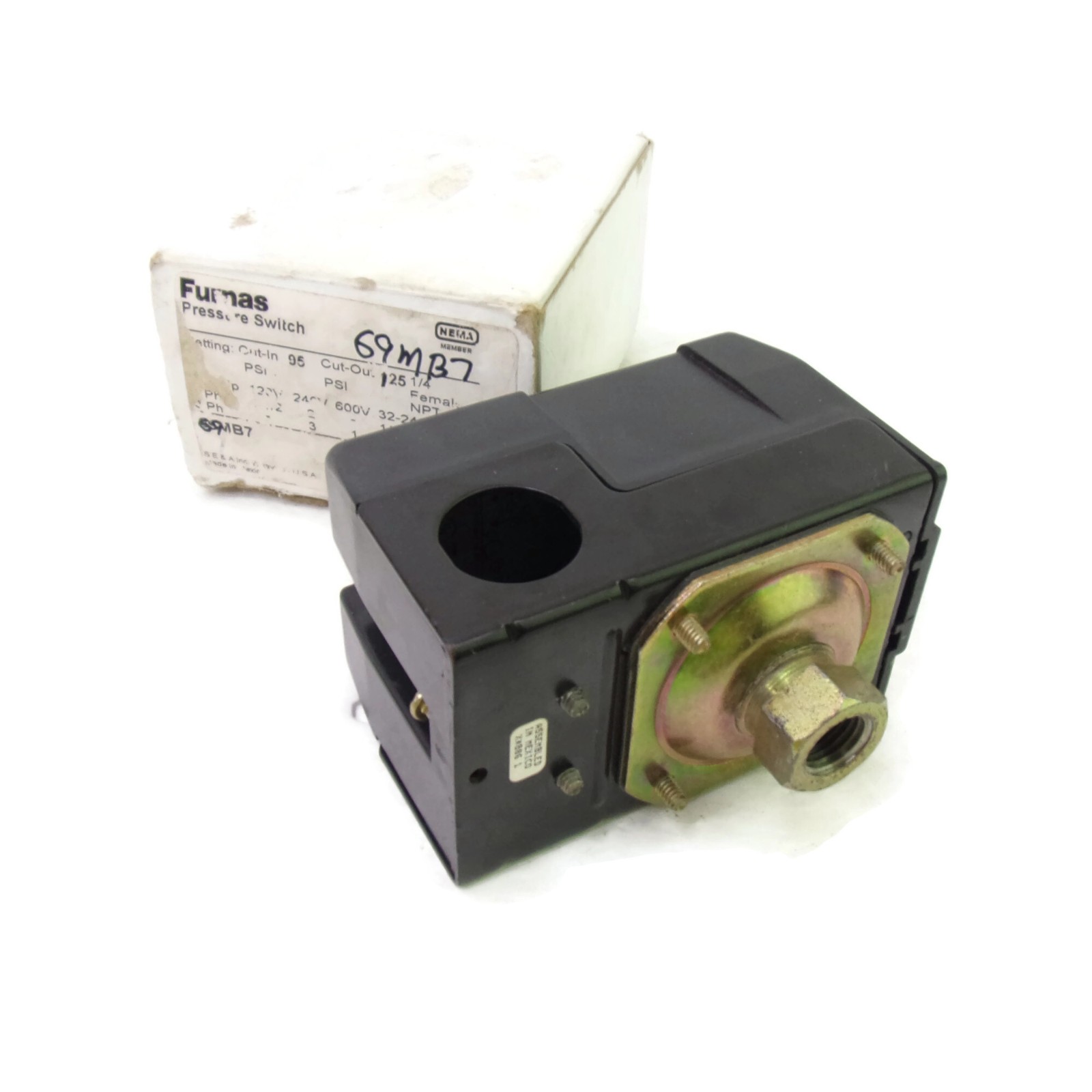 Furnas Pressure Control Switch 69MB7 95-125 PSI 1/4" Female NPT ~ NOS ~