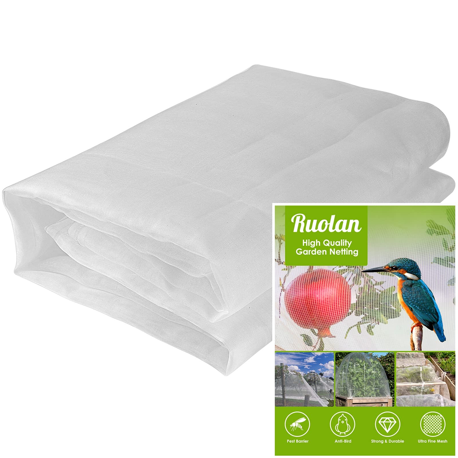 Garden Mesh Netting for Plants-10X33 FT Insect 10X33 FT, White