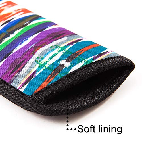 3 Pack Reading Glasses Pouch - Soft Large Blue, Blue Stripe, Rainbow