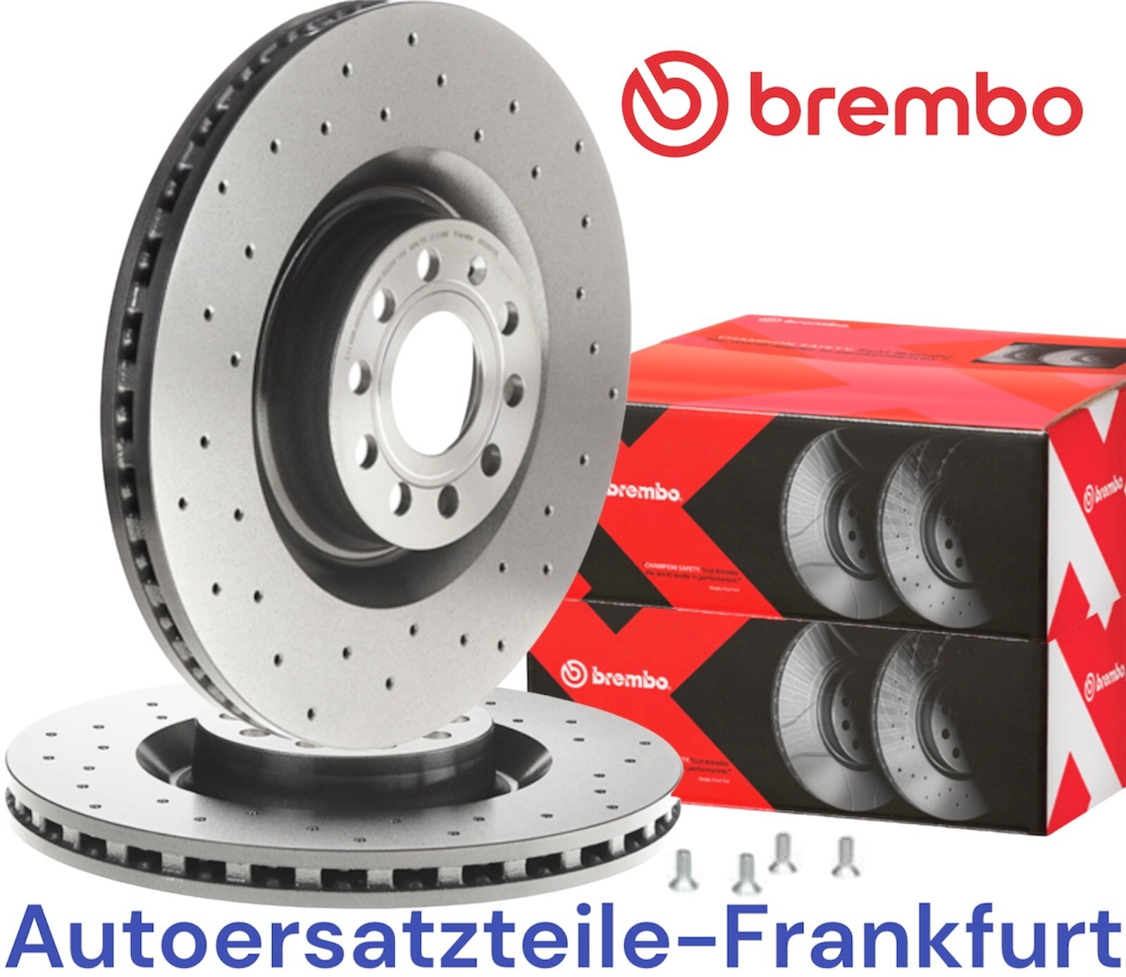 2x BREMBO Front Brake Discs Audi A3 + VW Golf 6 Passat B6 Seat Leon Skoda Supe
