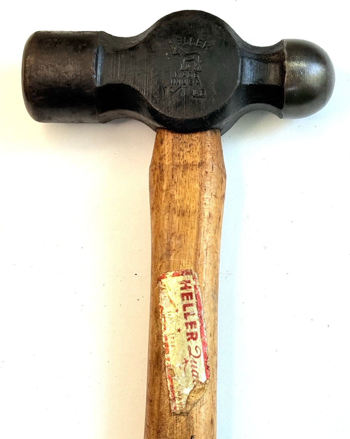 Vintage Blacksmith Ball Peen Hammer  HELLER MADE IN USA 1-1/4 LB