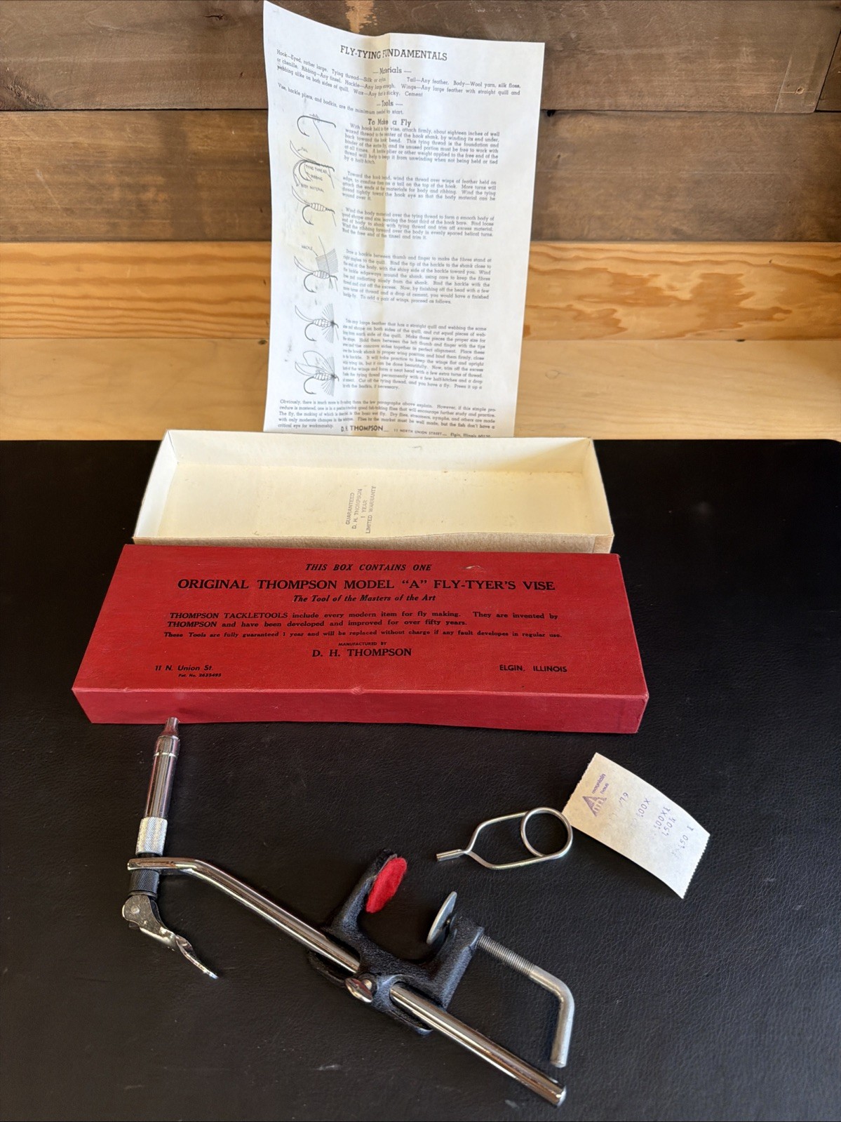 Vintage D.H. Thompson Model “A” Fly-Tyer’s Vise with Original Box & Manual