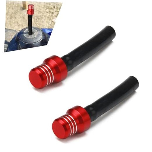 Pack-2 Motorcycle Fuel Tank Cap Breather, 2.75In x 0.47In Waterproof 2 PCS Red