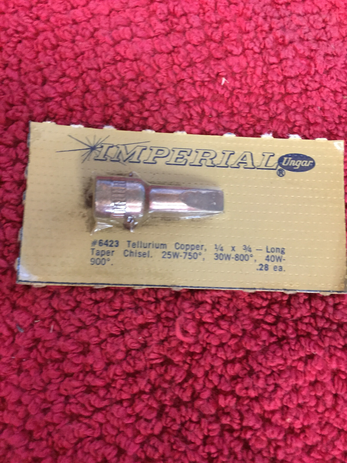 6423 IMPERIAL UNGAR 3/8" 3/4" LONG TAPER CHISEL SOLDERING TIP