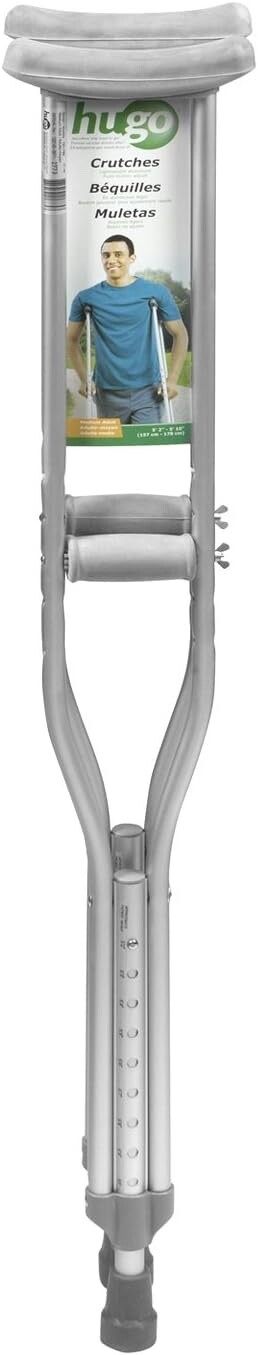 Hugo Walking Crutches Adult & Youth, 1 Pair, Brand New, For Height 5'2" to 5'10"