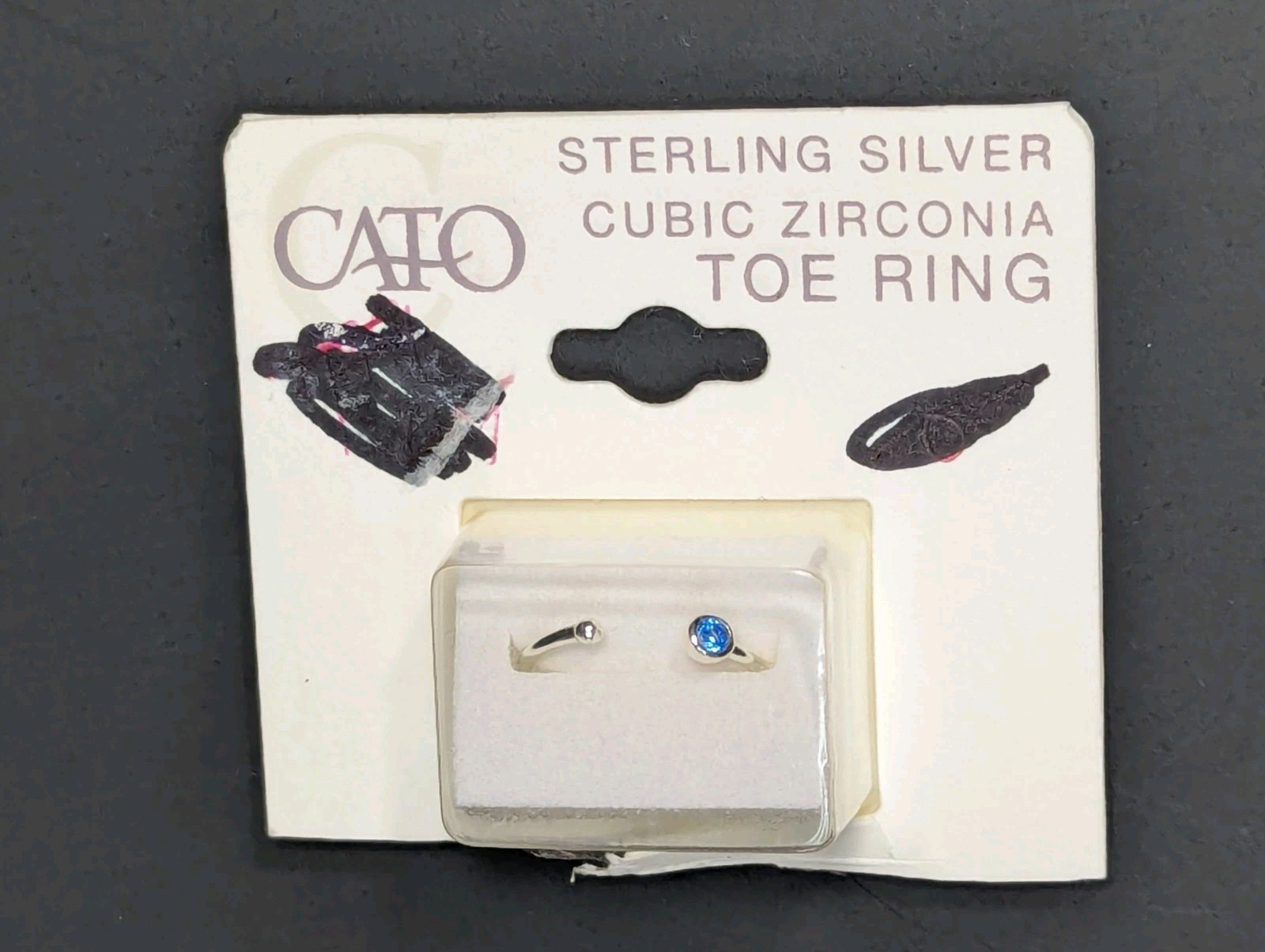 Cato Sterling Silver Blue Cubic Zirconia Toe Ring