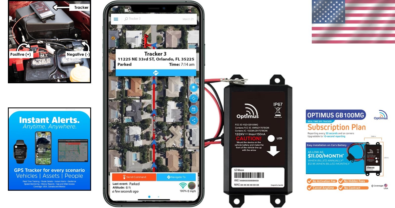 Real-Time Vehicle GPS Tracker - Nationwide Coverage & Cancel Anytime Options