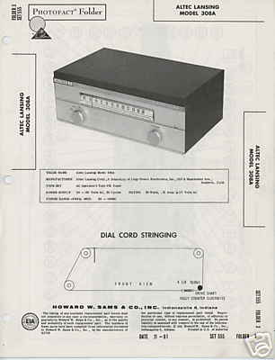 Altec Lansing 308A Tuner-Sams Photofact Tech Docs