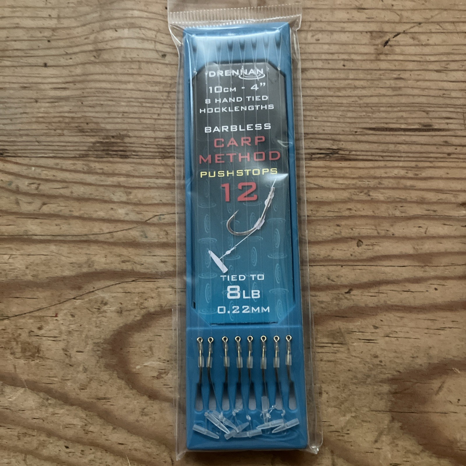 Drennan size 12 Pushstop Hair Rigs Hooklengths Carp Method 100mm 4 in