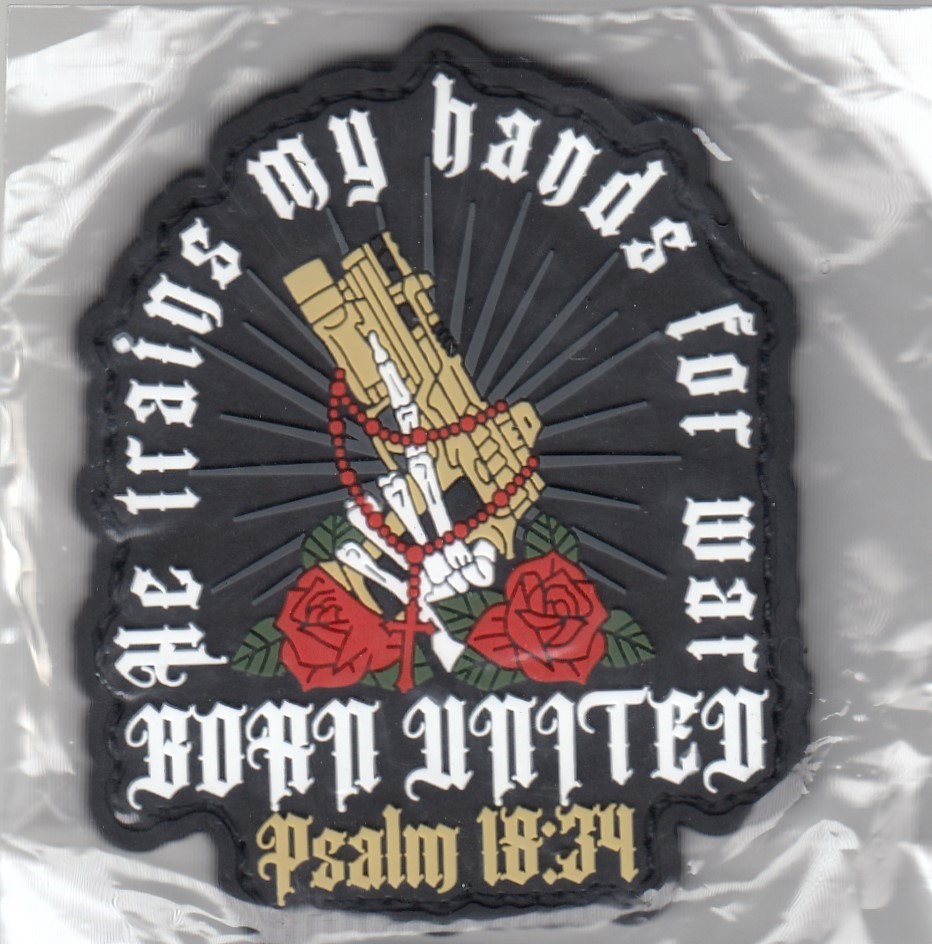 Train Hands War Born United Live Free Rubber Hook On Sew On Patch 3" x 3" Gun