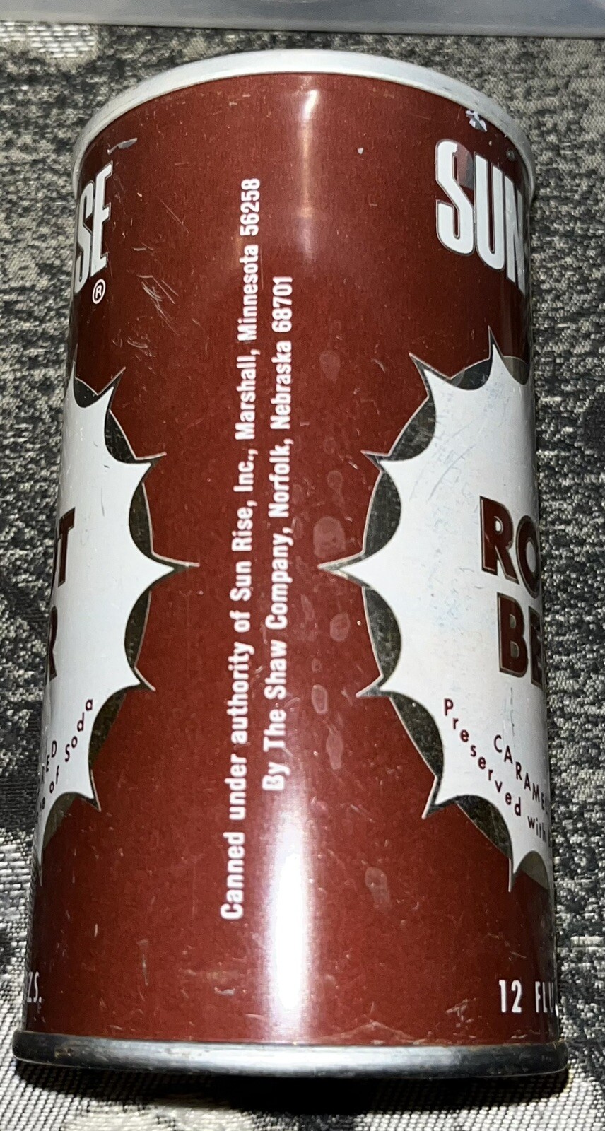 VINTAGE SUN RISE ROOT BEER PULL TAB STEEL CAN