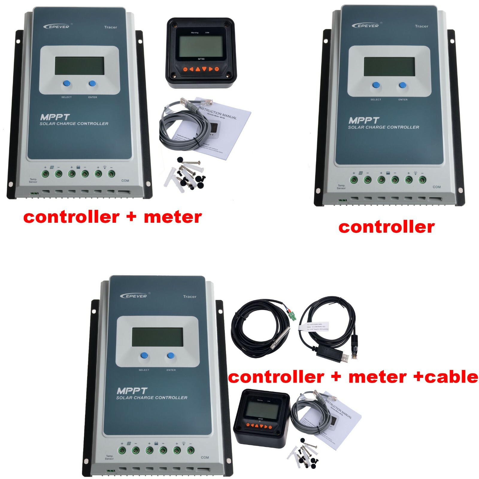 30A 40A MPPT Solar Controller 12V/24V Epever Solar Charger Regulator 100V PV LCD