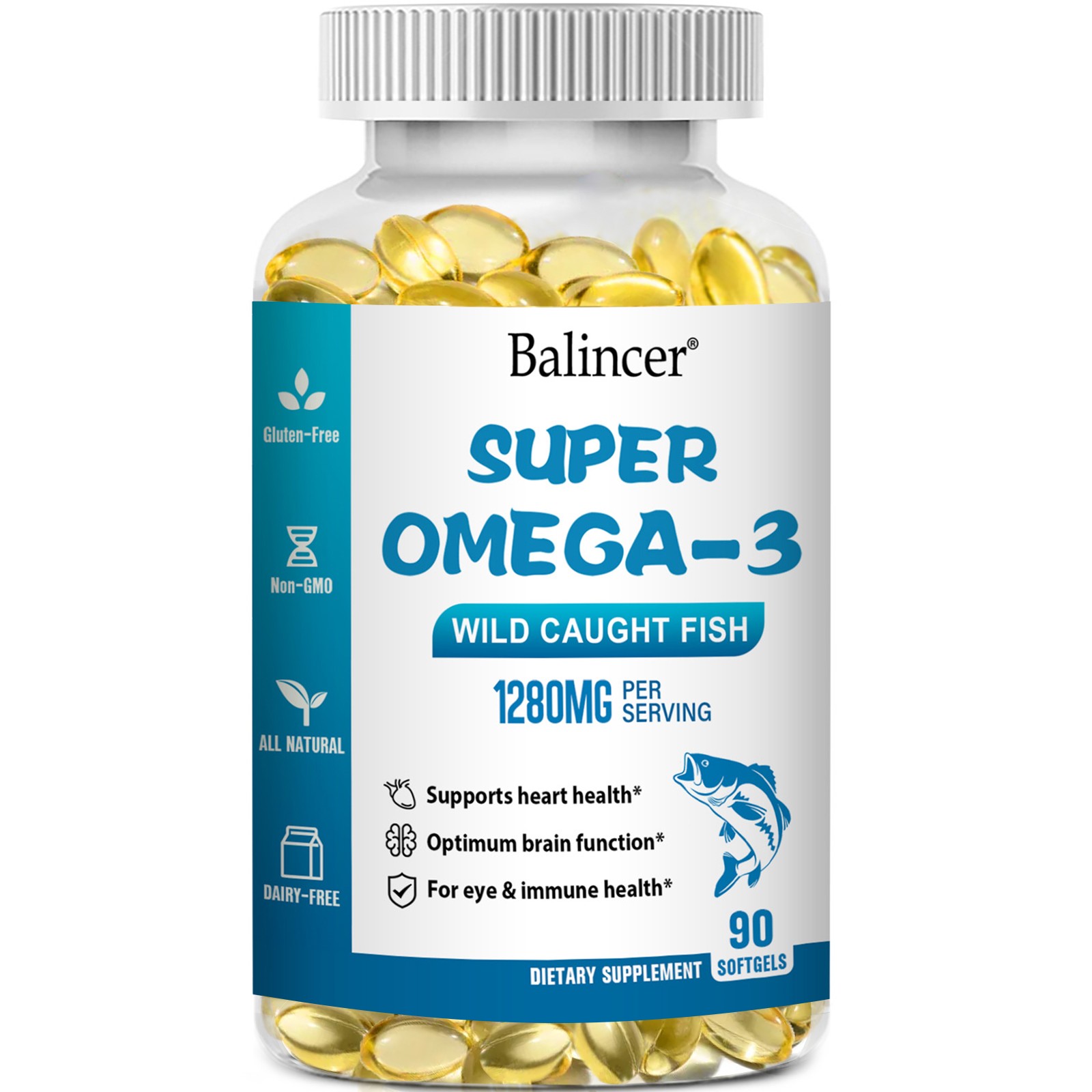 Super Omega-3 Capsules Promote Brain Health Supports Eye Health 90 Pills US