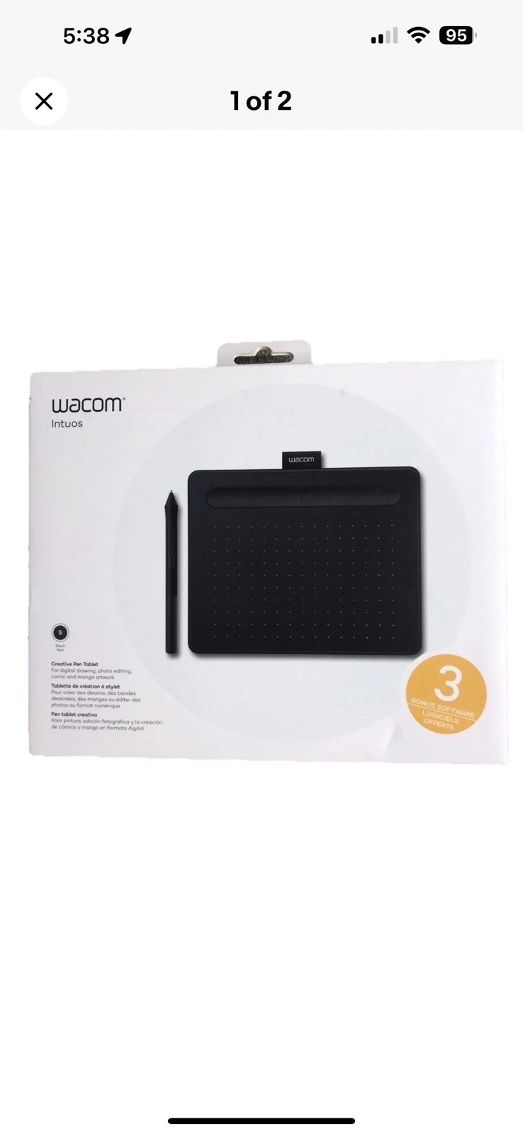 Wacom Intuos CTL-4100/K0-AX Small Drawing Tablet - Black - New In Sealed Box
