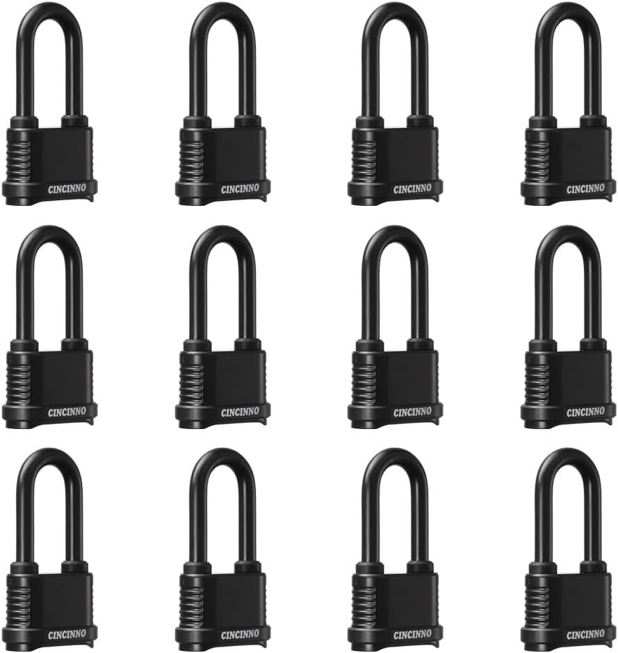 Weatherproof 4 Digit Combination Lock, Heavy Duty Combo Lock with Long