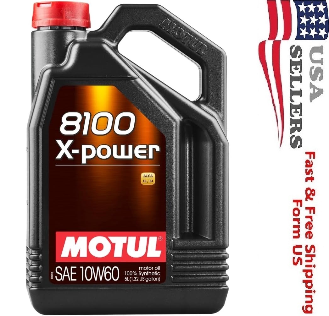Engine Oil 8100 X-power SAE 10W-60 -Motul 106144, 5Liter,Stock US-No Import Fees