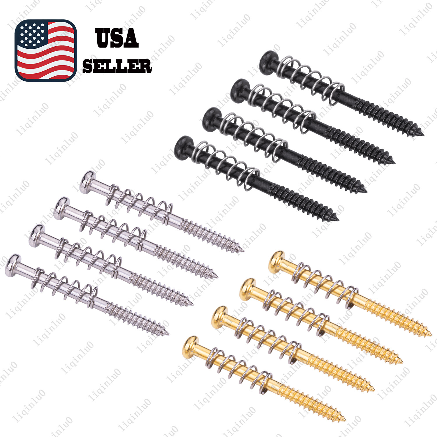 3 Colors M3x38mm Guitar Pickup Height Adjusting Screw&Springs For P90 P J Bass