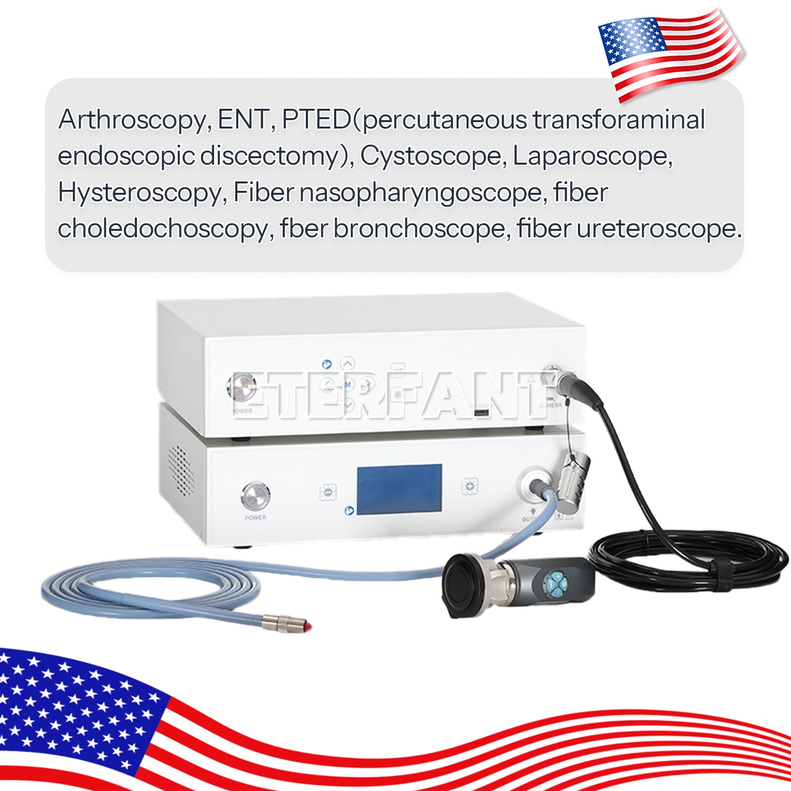 Medical ENT Endoscope Laparoscopic Camera/USB Type Handle/Cold Light Source US