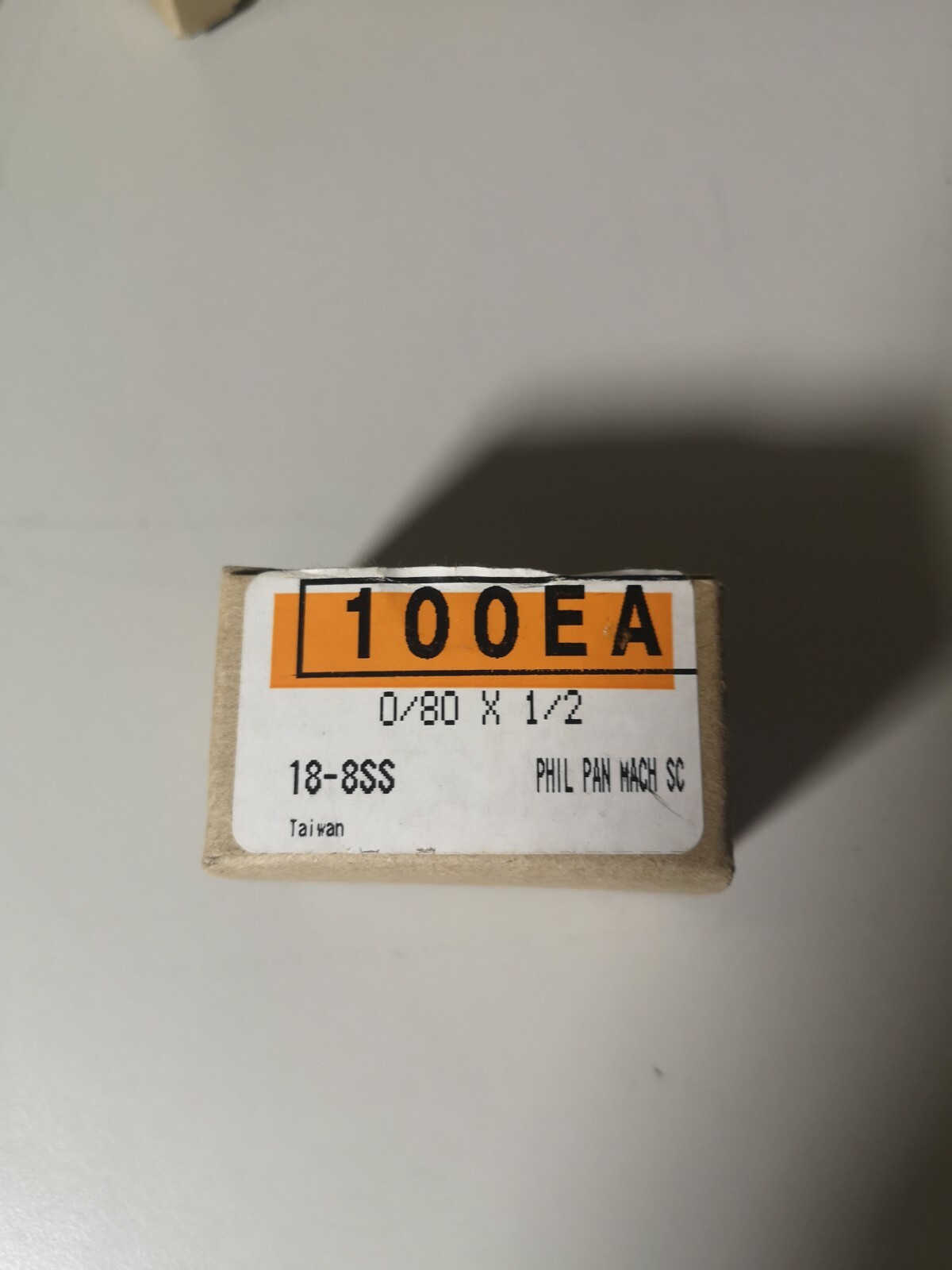 #0-80 x 1/2" Pan Head Phillips Machine Screw, 100 pk.