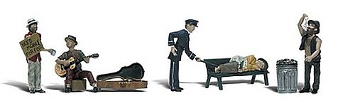 Woodland Park Bums - HO Scale Model Railroad Figure - #a1916