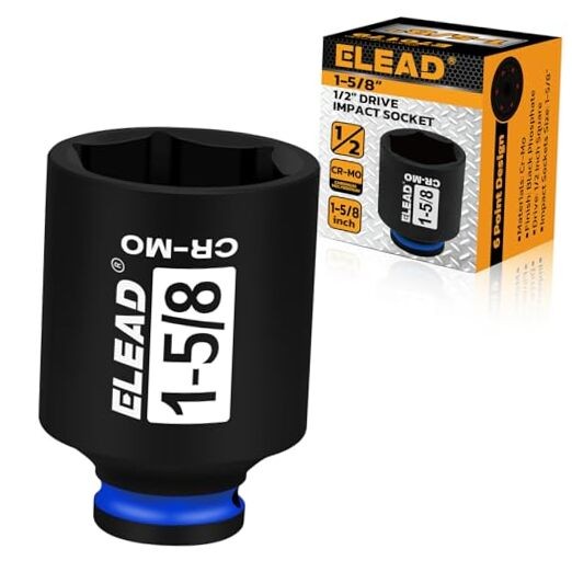 1/2" Drive Deep Impact Socket SAE 6 Point 1/2-inch Drive Impact 1-5/8 inch