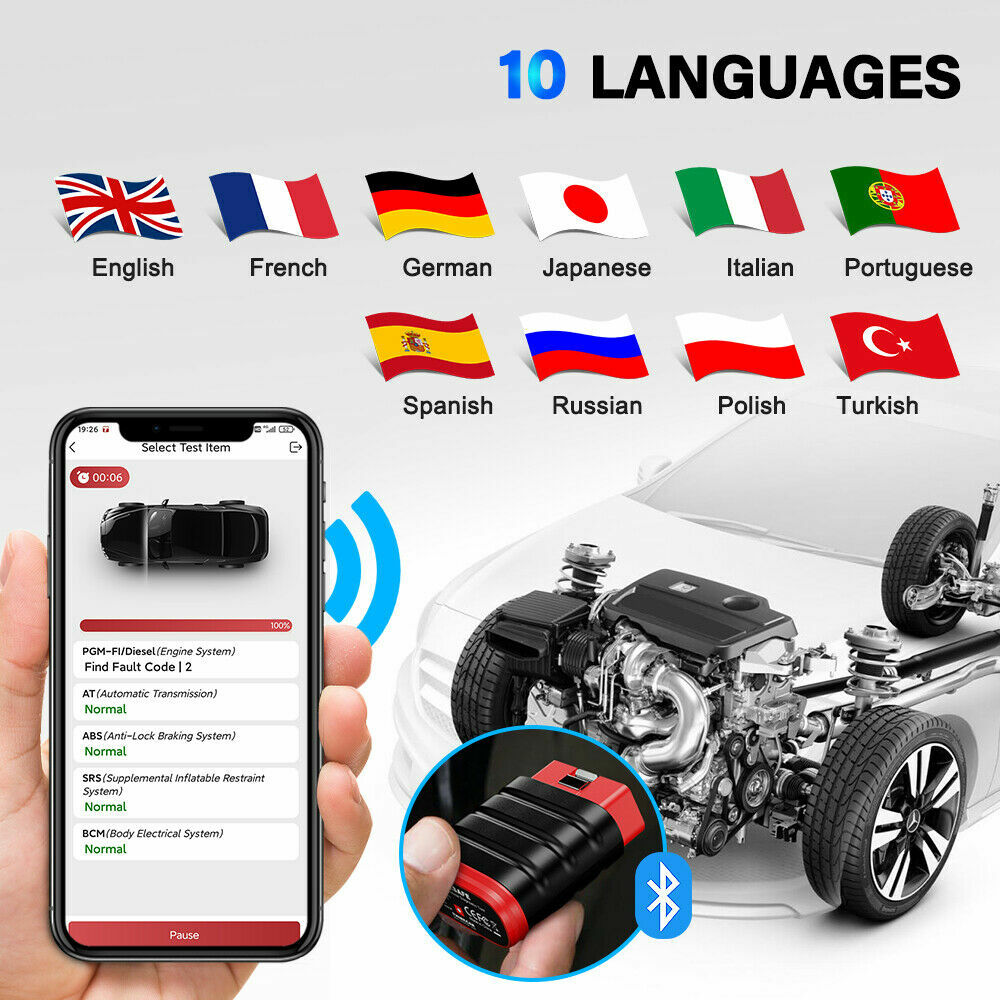 Thinksafe Car Scanner Bluetooth OBD2 Code Reader All System Diagnostic ABS TPMS