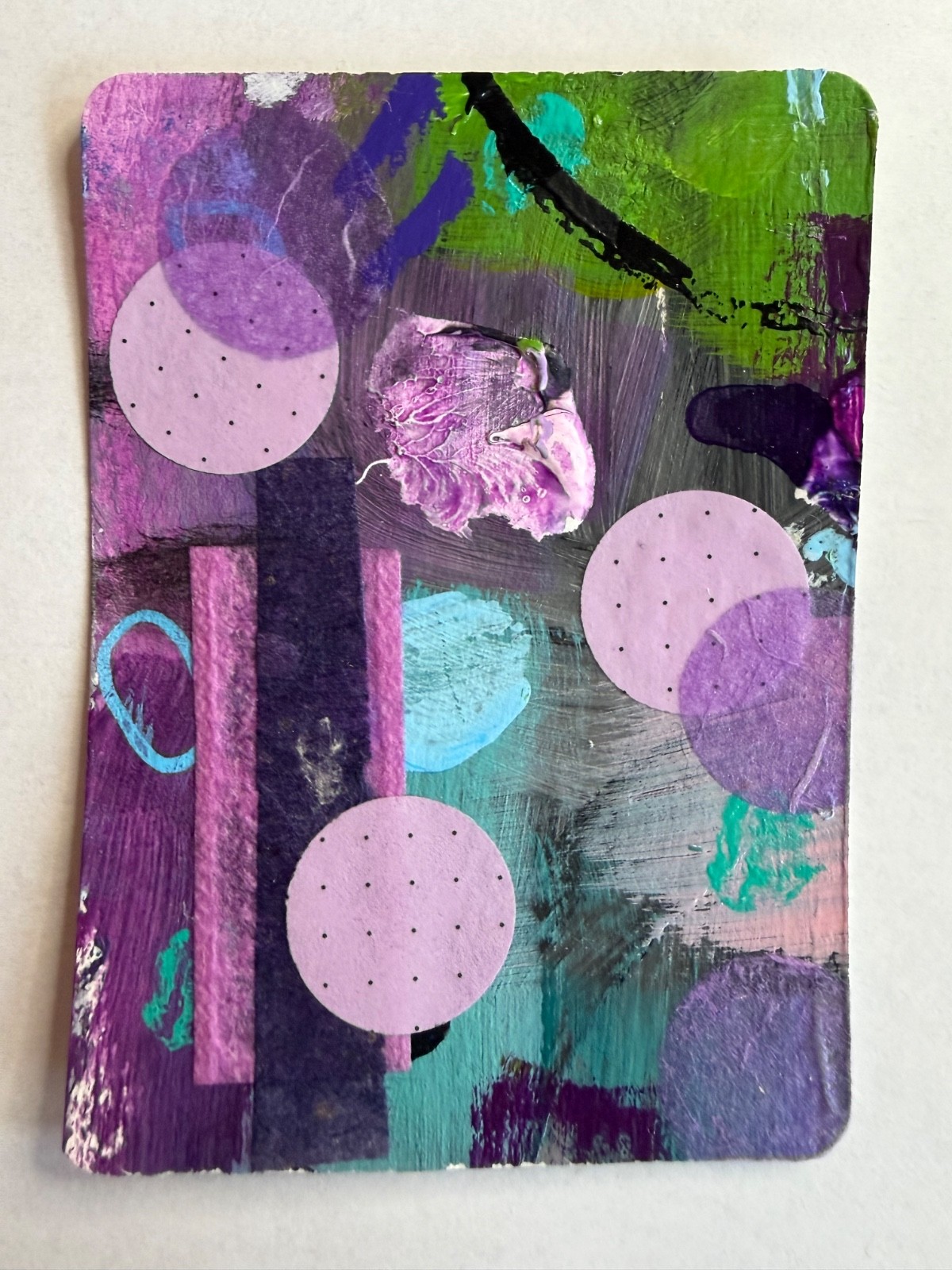 ACEO Original Abstract Mixed Media Textured Collage Painting OOAK