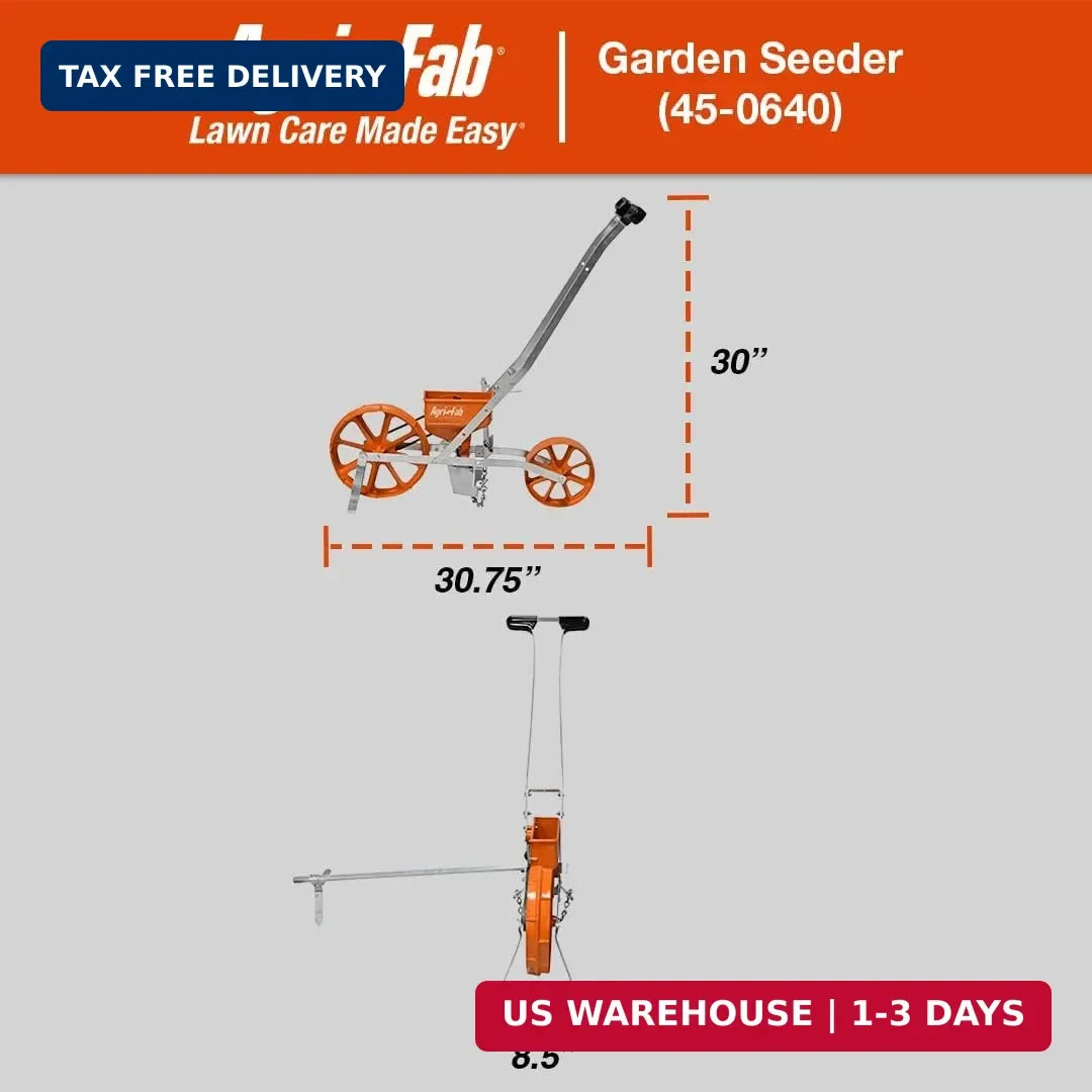 Agri-Fab Push Garden Seeder Planter with 7 Interchangeable Seed Plates, 3 lb Cap
