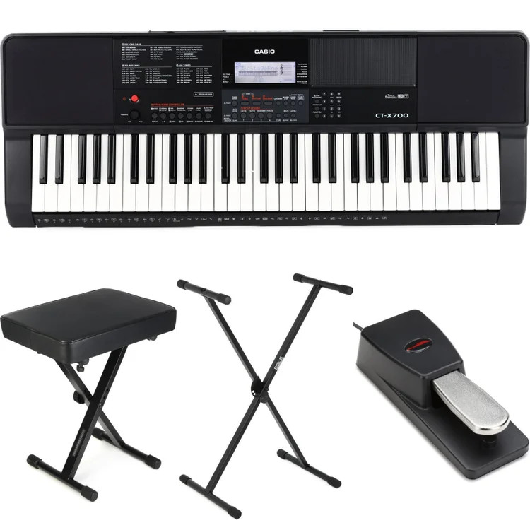 Casio CT-X700 61-key Portable Arranger Keyboard Essentials Bundle
