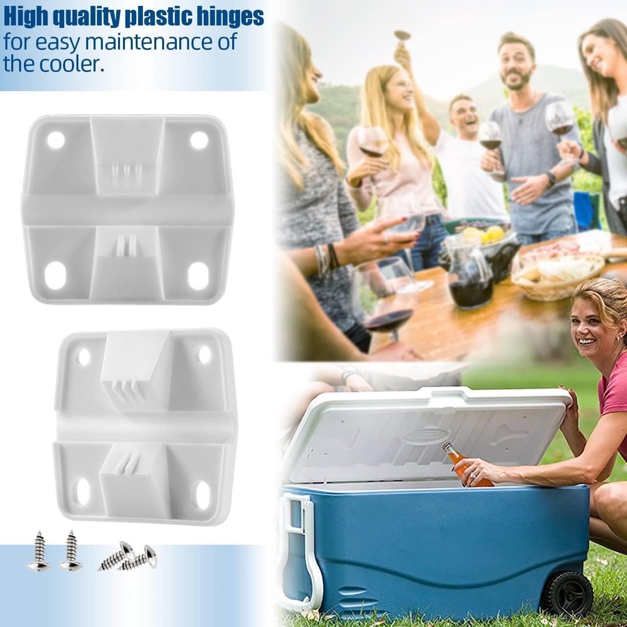 Cooler Plastic Hinges Replacement for Coleman - Replacement Hinges for Coleman