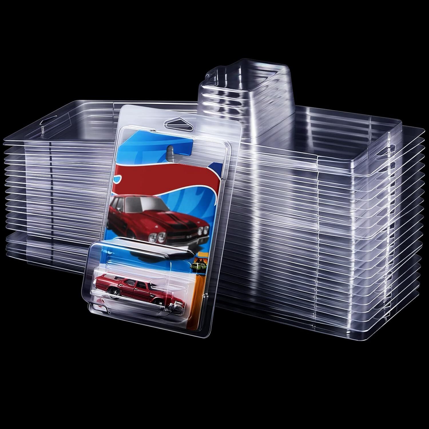 60Pack Clear Protector Case Plastic Display For Hot Wheels & Matchbox Basic Cars