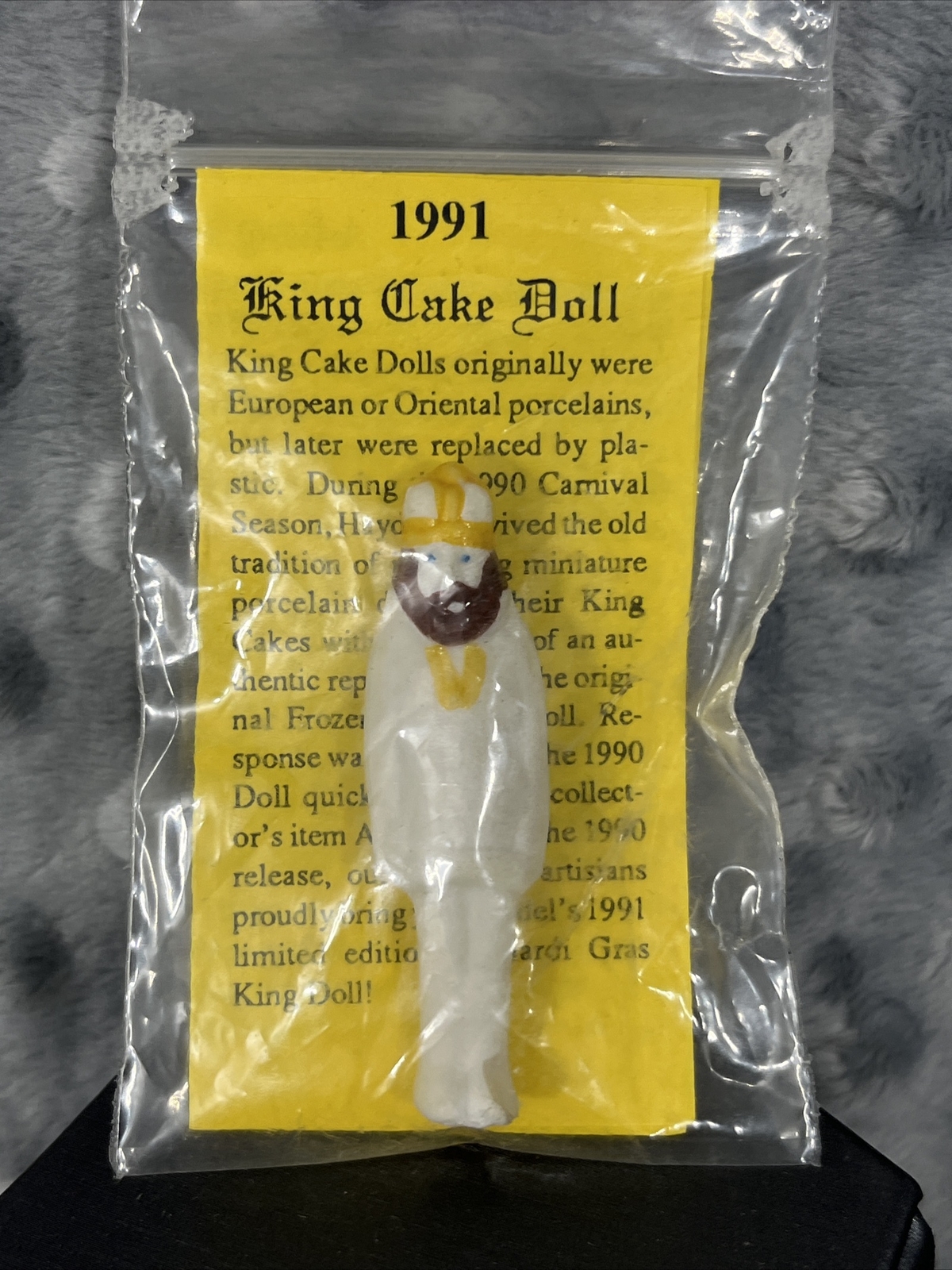 1991 Haydel's Bakery Mardi Gras King Cake Baby Collector's New Orleans