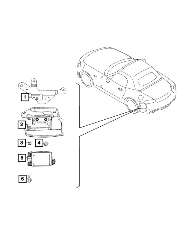 Genuine Mopar Park Assist Module Left 68610808AA