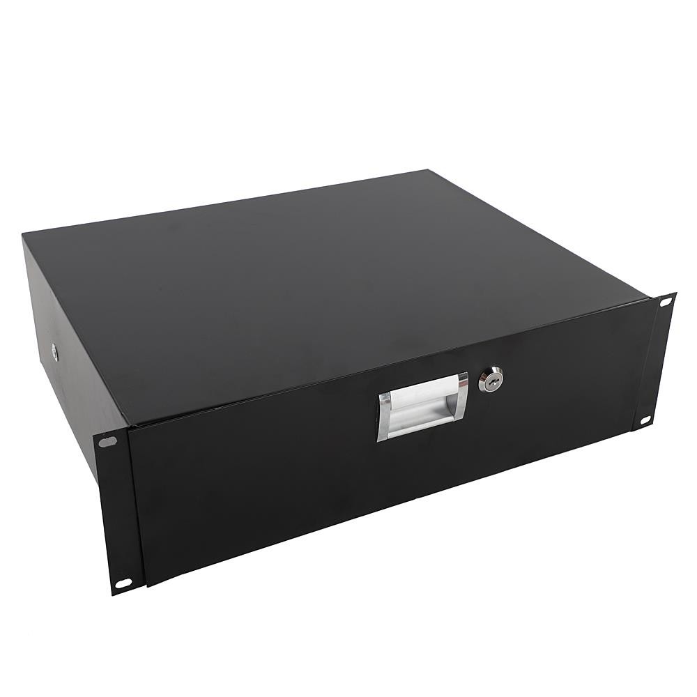 19" 3U Equipment Rack Drawer-Module Storage Patch Panel Data Cabinet With Key