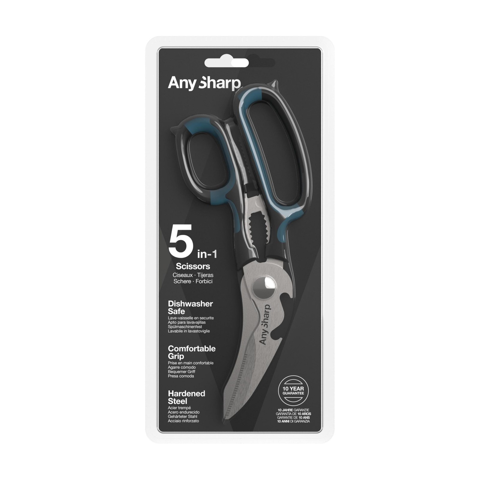 AnySharp 5-in-1 Multi-Function Kitchen Shears - Dishwasher Safe | Heavy Duty ...