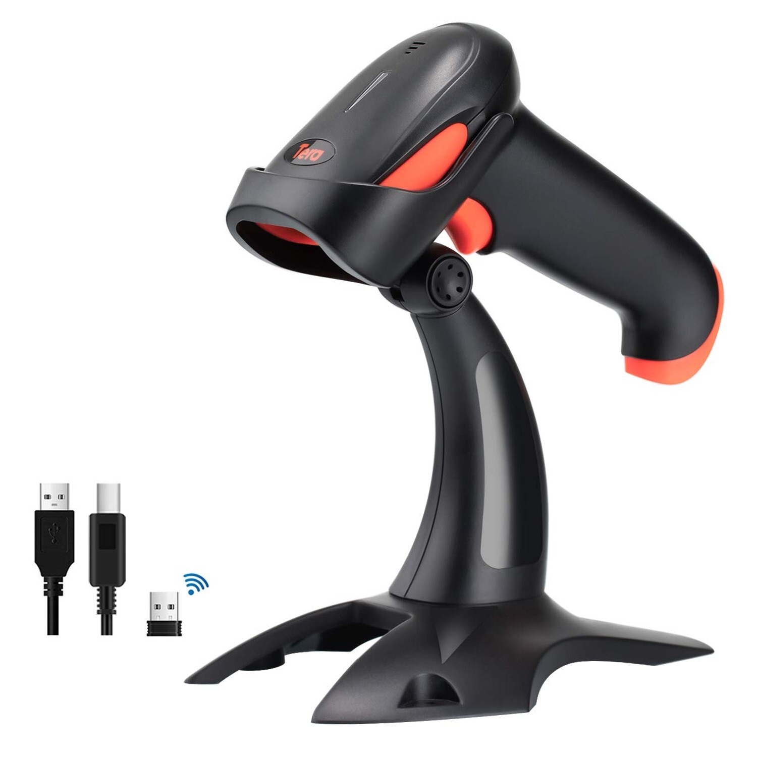 Tera Wireless 2D QR Barcode Scanner with Stand, 3 in 1 Compatible with Blueto...