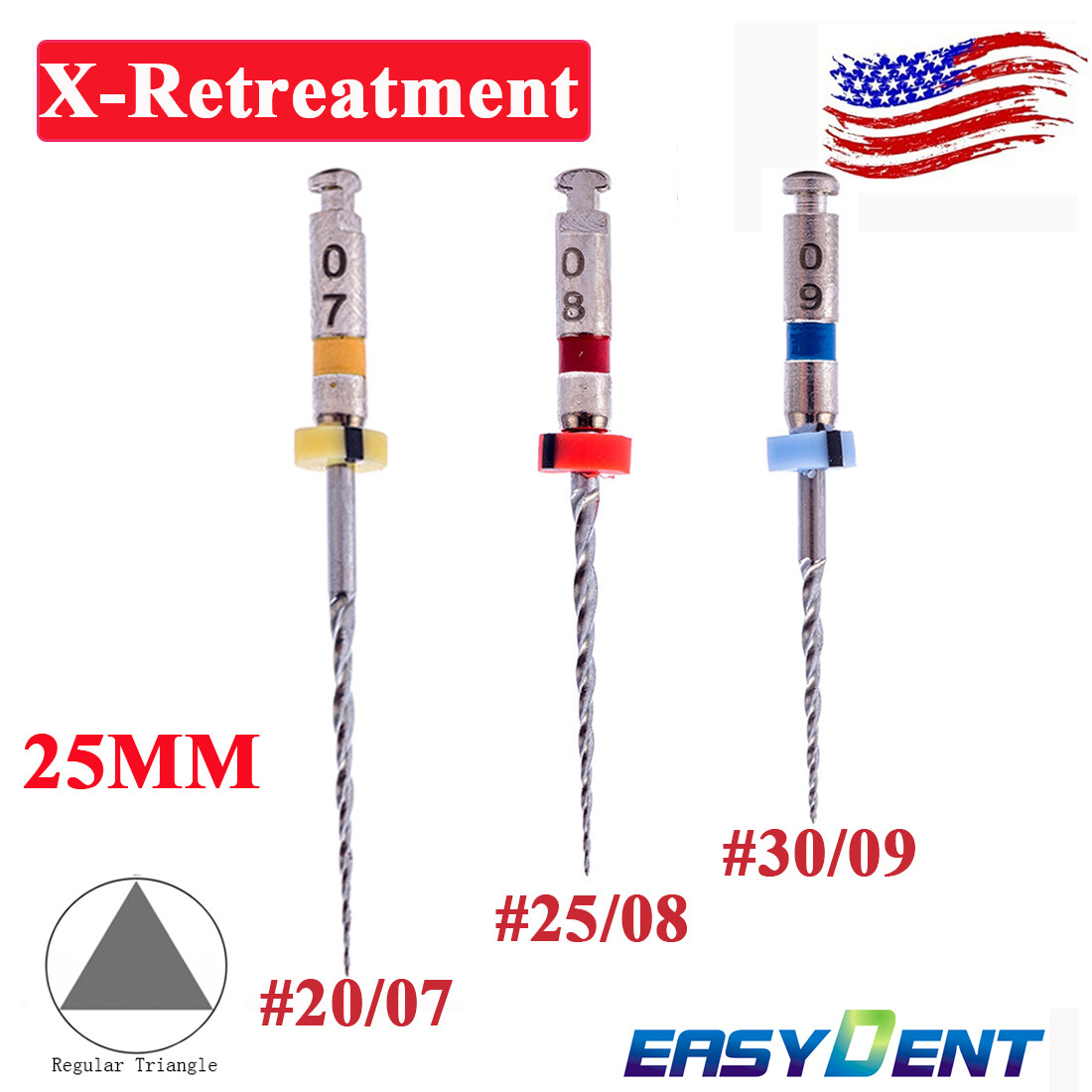 Dental Retreatment Files Engine Root Canal NiTi Endodontics Rotary Files 7/8/9