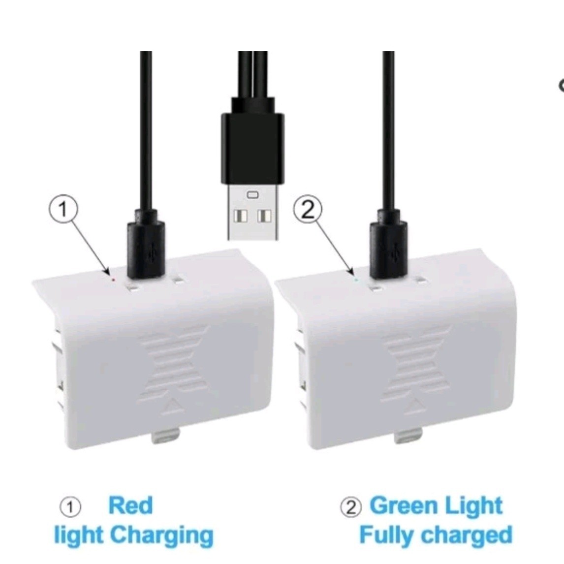 Tectra Battery Pack Only for Xbox One, 2-Pack 1100mAH Controller Battery B12....