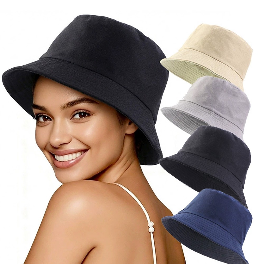 Men Women Fashion Panama Basin Cap Solid Color Bucket Hats Beach Fisherman Cap；