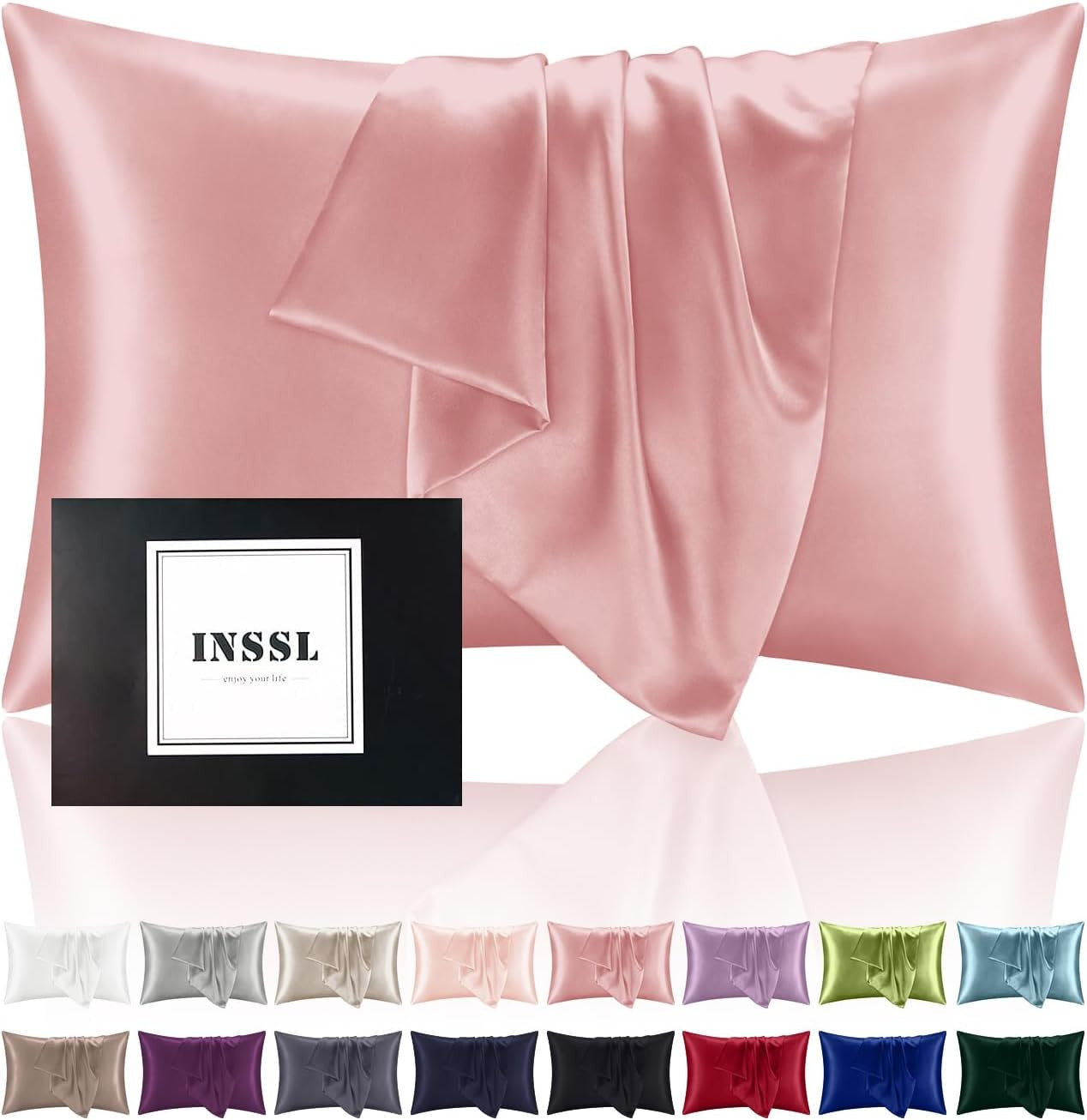 Silk Pillowcase for Women, Mulberry Silk Pillowcase for Hair and Skin and Stay C