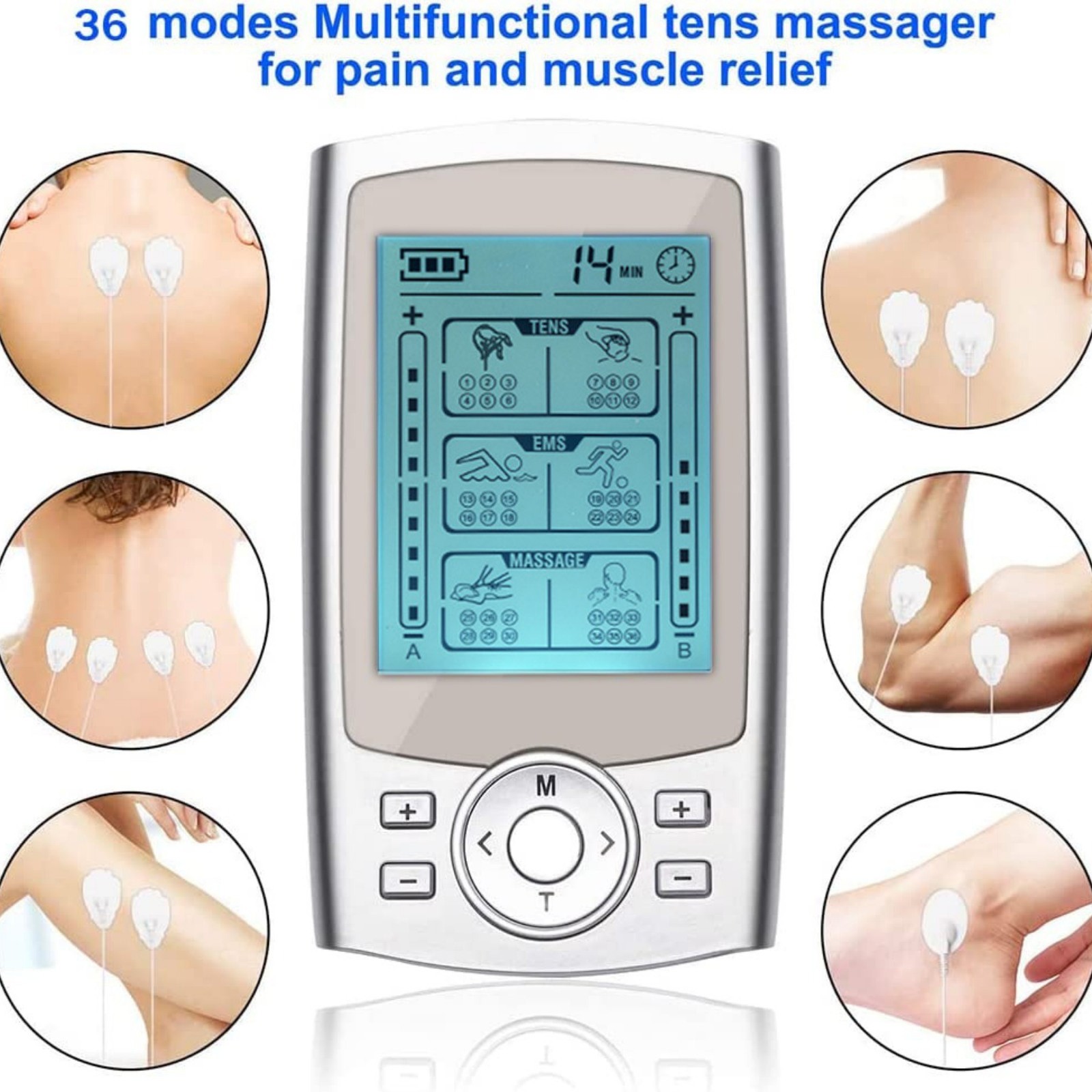 Multifunction Tens Unit Muscle Stimulator Machine Pulse Massager Device