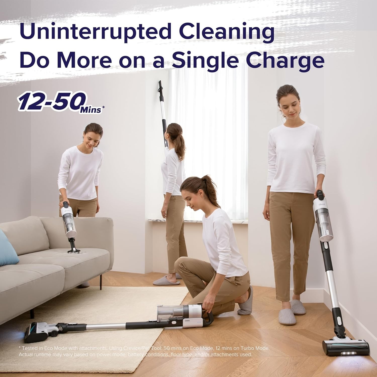 LEVOIT Cordless Stick Vacuum, 50Min, Tangle-Resistant, LVAC-200