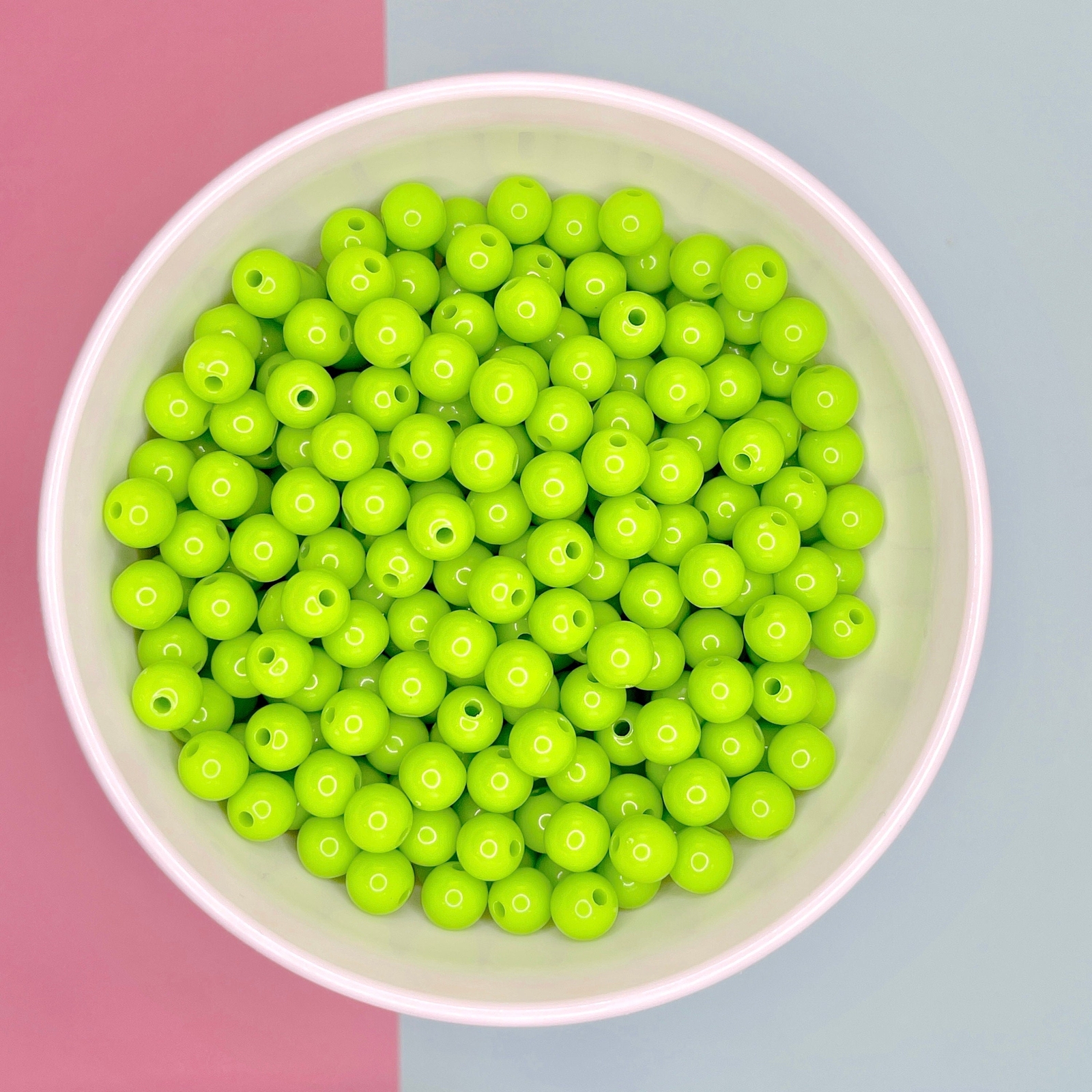 6MM/8MM Grass Green Solid Colored Acrylic Round Ball Beads