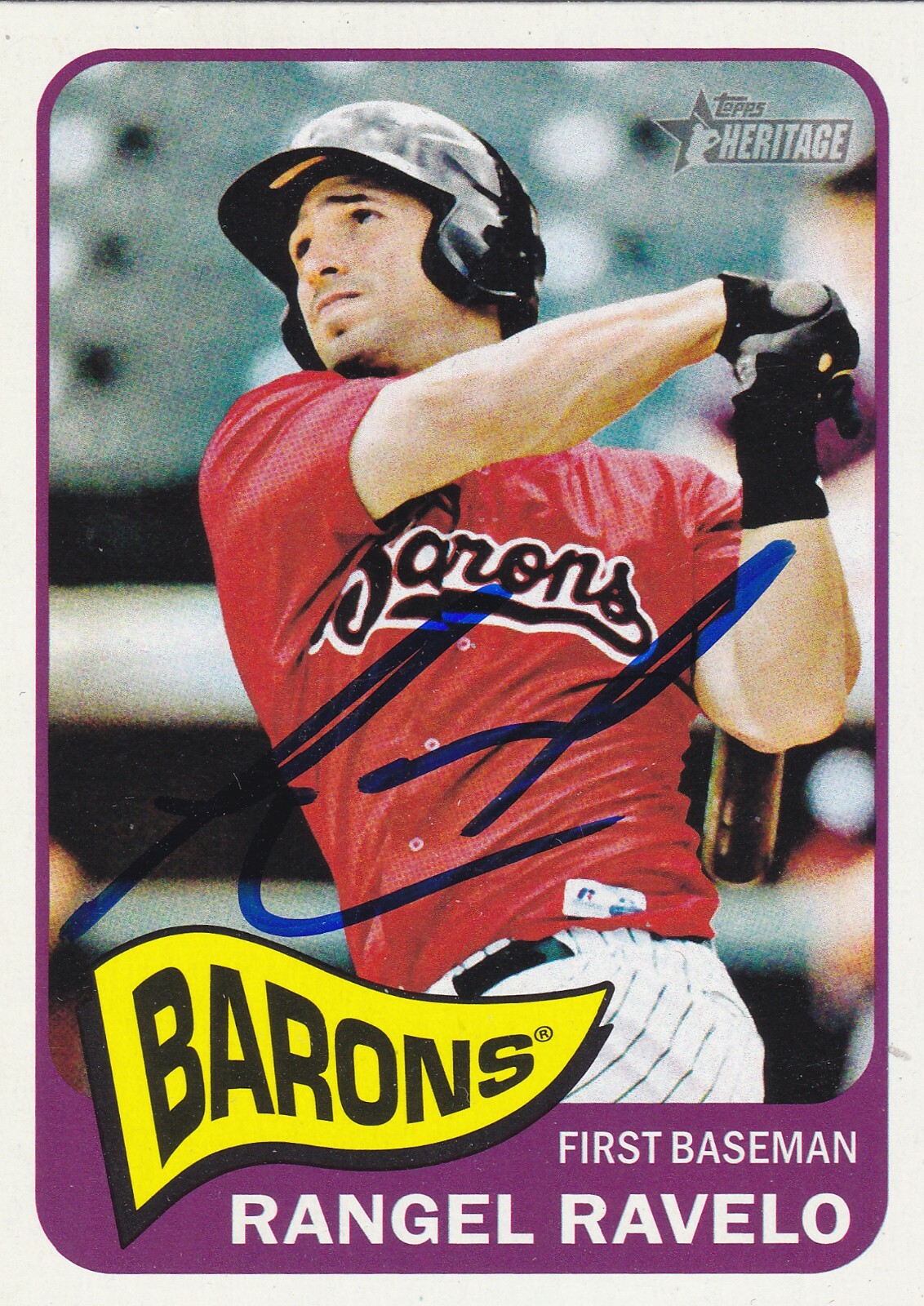 RANGEL RAVELO BIRMINGHAM BARONS SIGNED HERITAGE MINOR CARD ST LOUIS CARDINALS