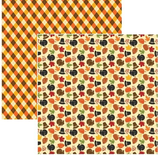 Happy Fall - Thansgiving Feast, scrapbook paper, DS, Reminisce HAF001