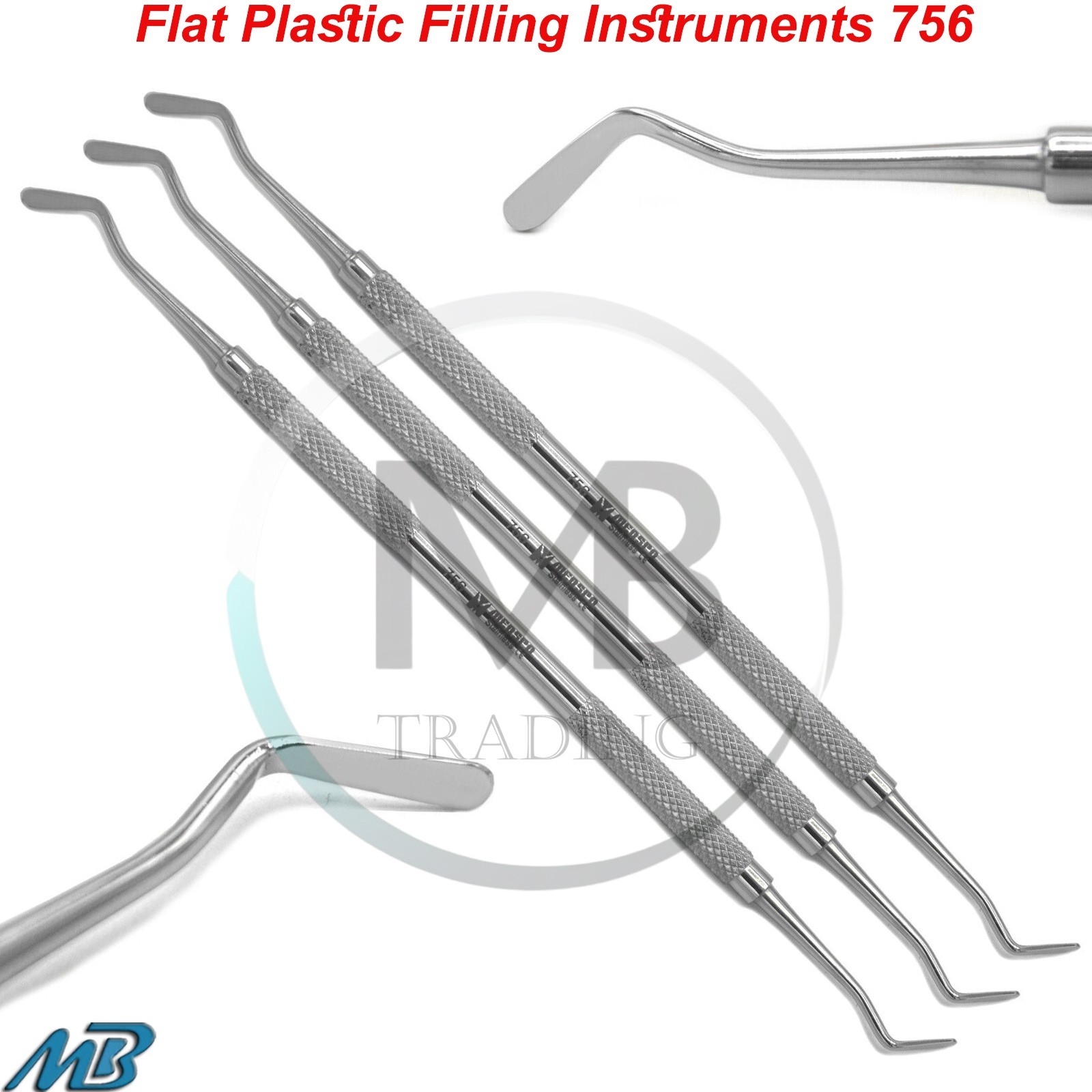 3 Pcs Dental Flat Plastic Composite Filling Instruments 756 Restorative Tools